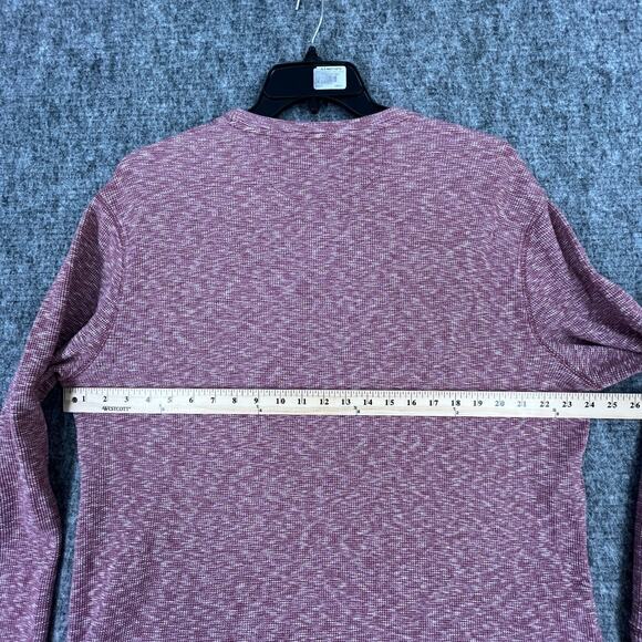 Banana Republic Shirt Mens Extra Large Red Waffle Knit Long Sleeve Crew Neck - Picture 5 of 7